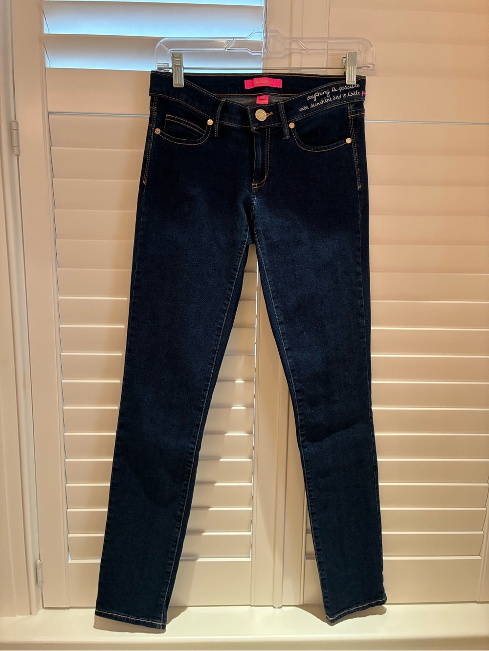 Lilly Pulitzer Dark Wash Women's Skinny Jeans - Navy Blue